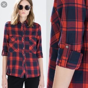 Zara Checked Plaid Shirt